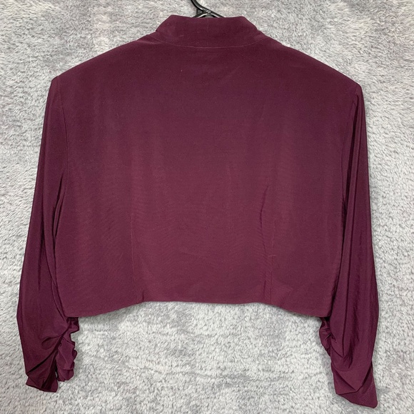 SL Fashions Women’s Size 12 Purple Tiered Ruffle Cocktail Dress with Bolero Jack - Picture 14 of 16